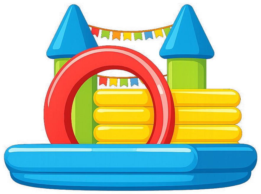 Château gonflable coloré